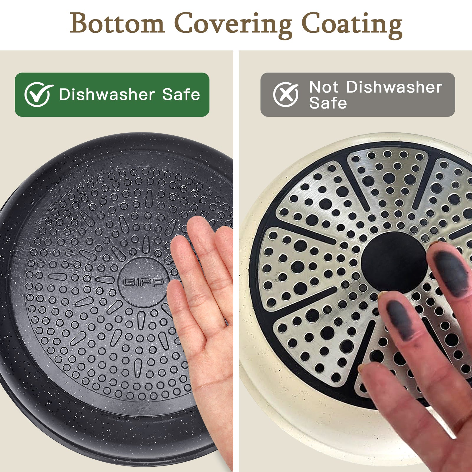 GIPP 21 Piece Ceramic Pots and Pans Set Non Stick, Cookware Set with Detachable Handles, Safe for Ovens and Dishwashers,Induction Cookers RV Kitchen