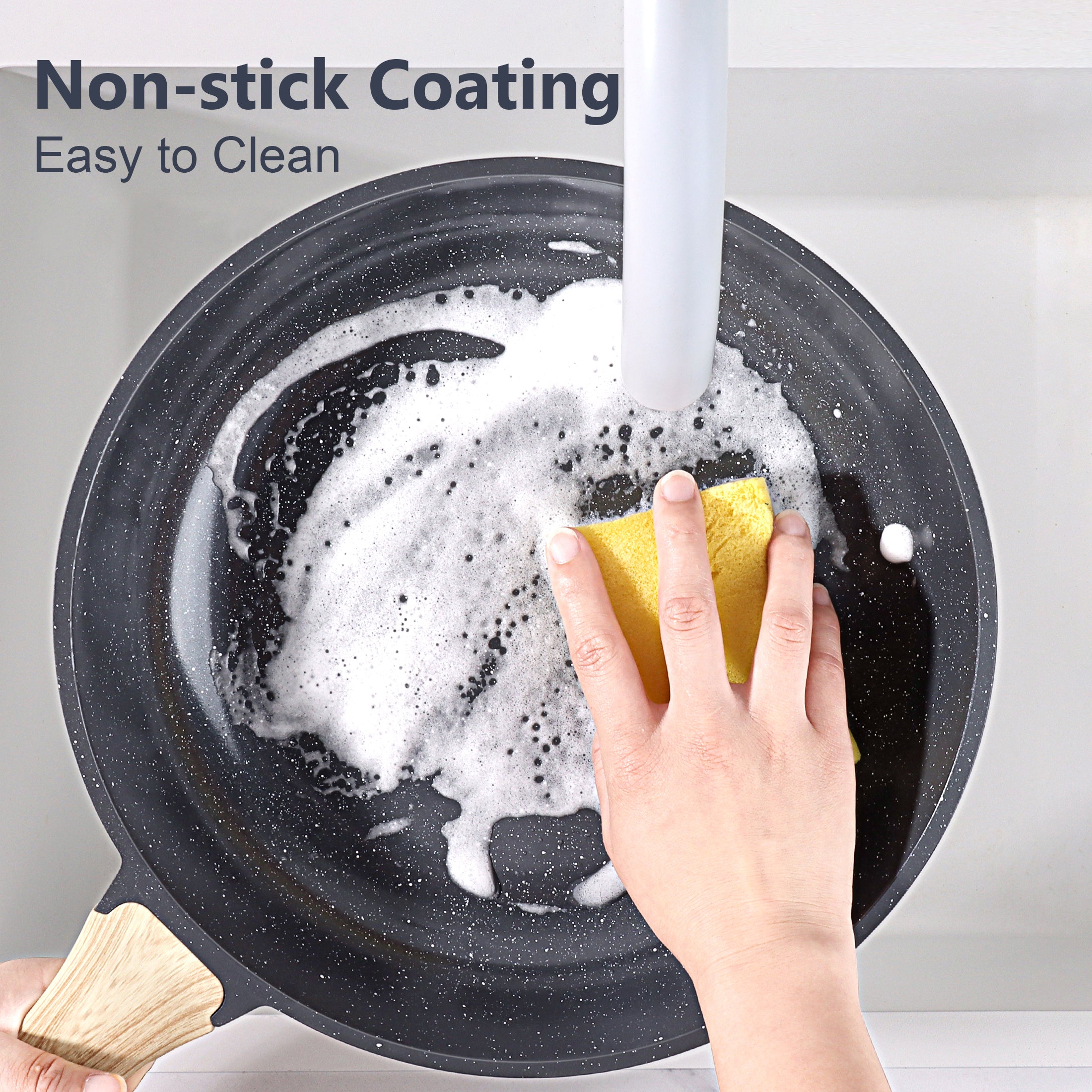 GIPP 17 Piece Kitchen Ceramic Cookware Sets,Pots and Pans Set Non stick ,Dishwasher Safe Induction Cookware, Kitchen Cooking Set for RV Trips