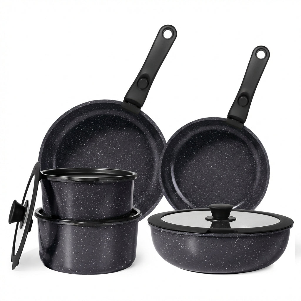 GiPP 11Pcs Nonstick Pots and Pans Set, Detachable Handle, Oven Safe