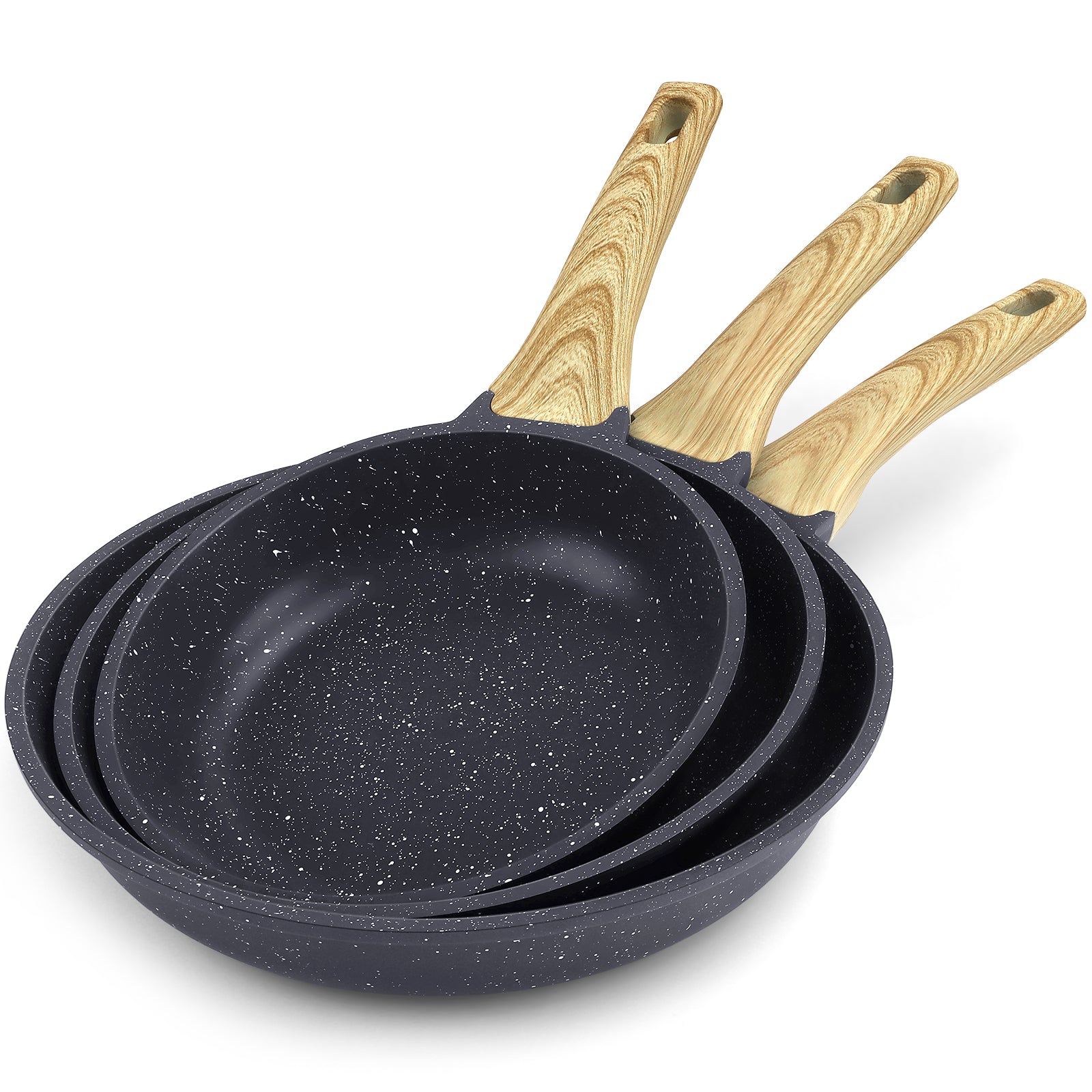 GiPP 10Pcs Nonstick White Granite Pots and Pans Set, PFOS-Free