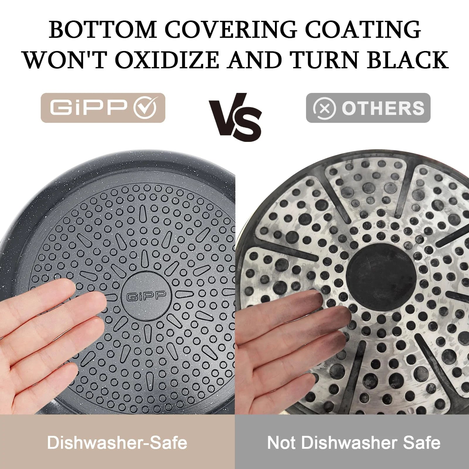 Gipp 11 Pcs Ceramic Nonstick Cookware Sets,Pots and Pans Set Non Stick with Removable Handle, Oven Safe to 500°F, Induction Cookware, Stackable RV Kitchen Cooking Set