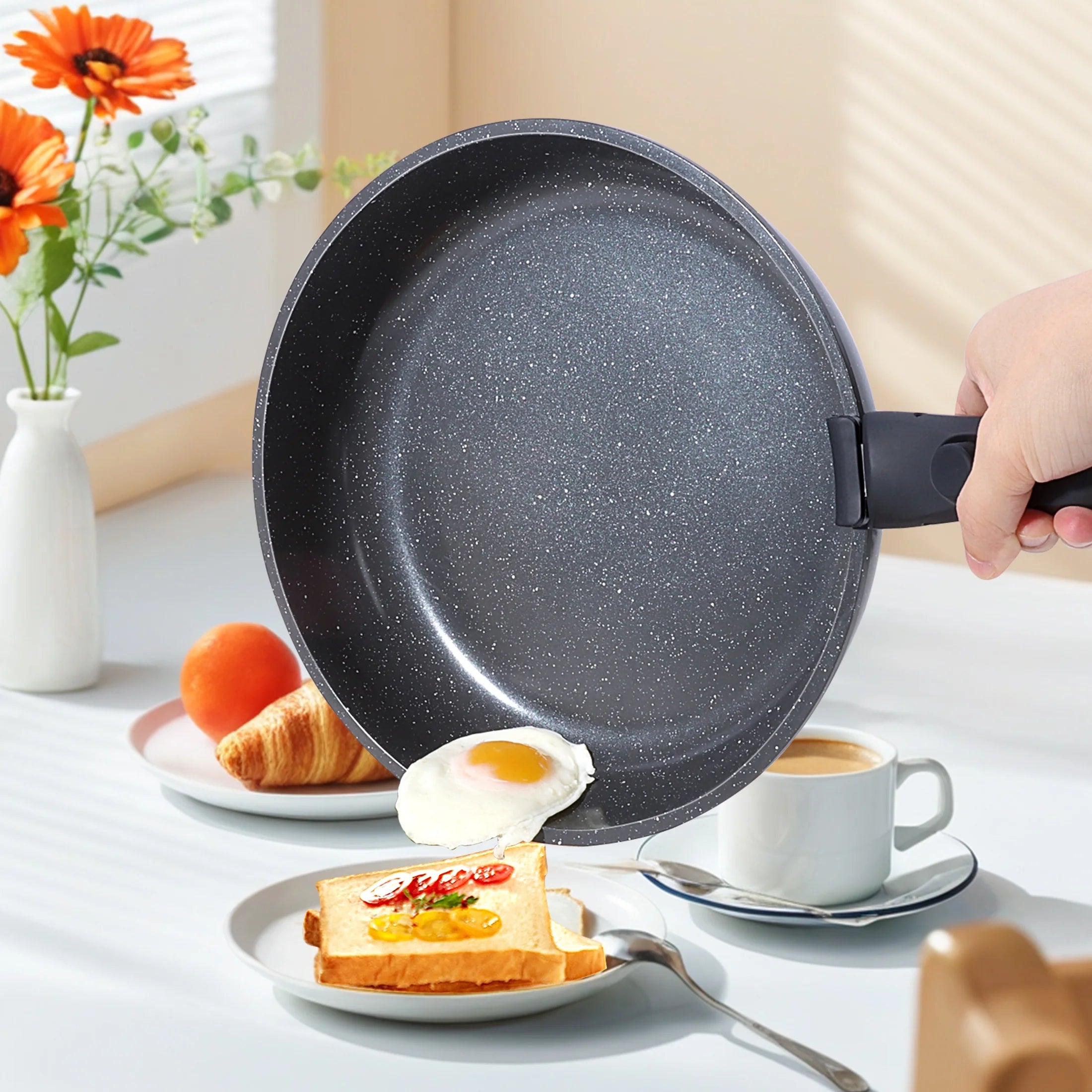 Gipp 11 Pcs Ceramic Nonstick Cookware Sets,Pots and Pans Set Non Stick with Removable Handle, Oven Safe to 500°F, Induction Cookware, Stackable RV Kitchen Cooking Set