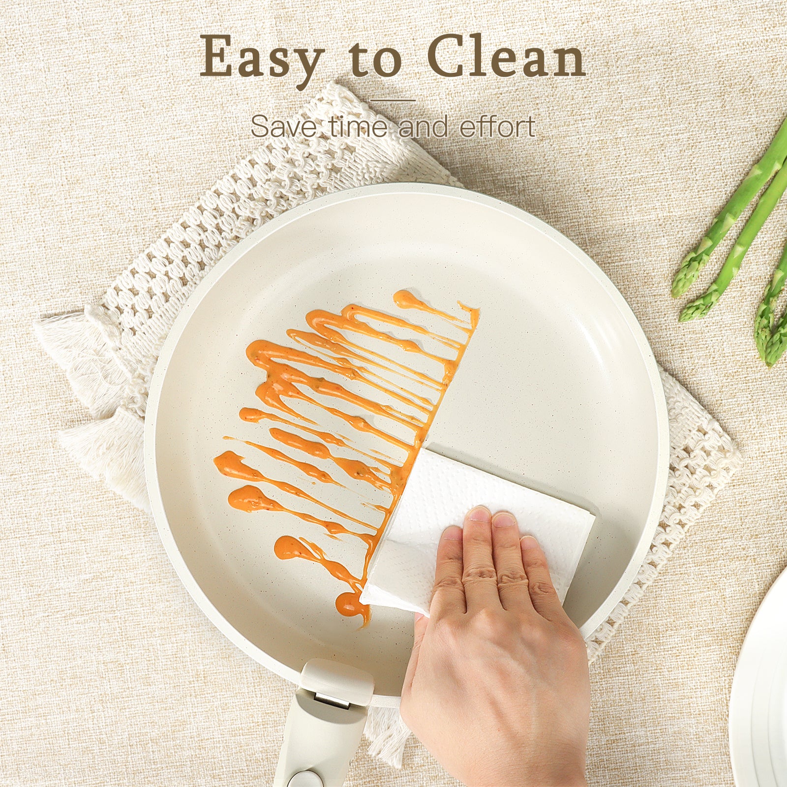 GIPP 21 Piece Ceramic Pots and Pans Set Non Stick, Cookware Set with Detachable Handles, Safe for Ovens and Dishwashers,Induction Cookers RV Kitchen