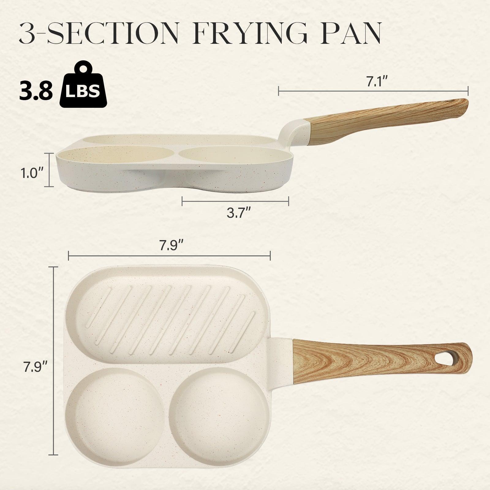 GiPP Egg Frying Pan, Pancake Pan Granite Nonstick 3 Hole Frying Egg Omelette Skillet for Breakfast - GiPP Kitchenware