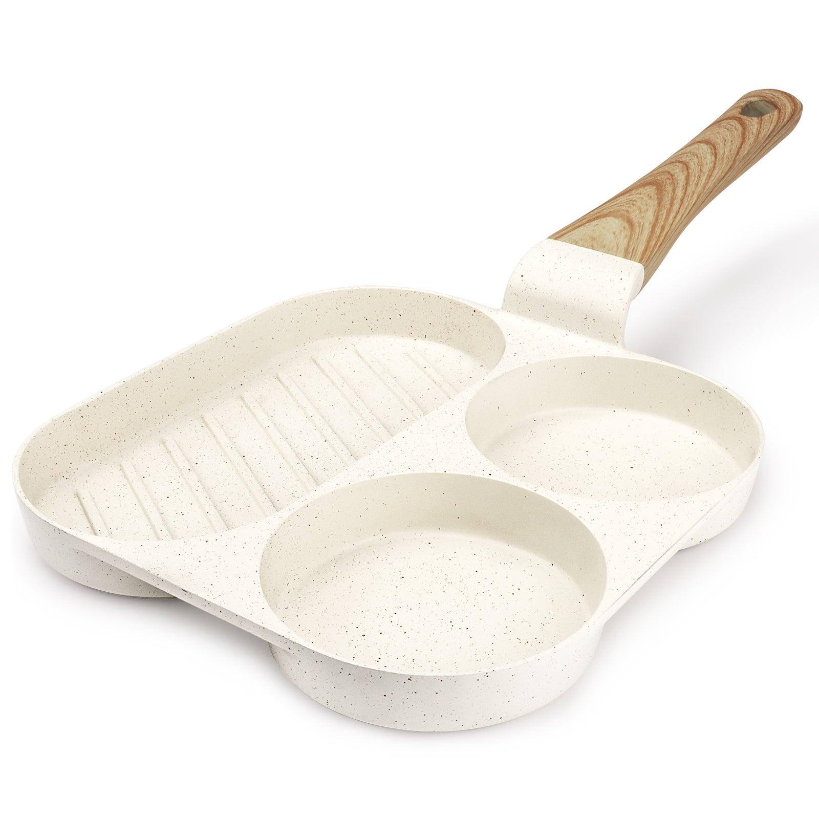 GiPP Egg Frying Pan, Pancake Pan Granite Nonstick 3 Hole Frying Egg Omelette Skillet for Breakfast - GiPP Kitchenware