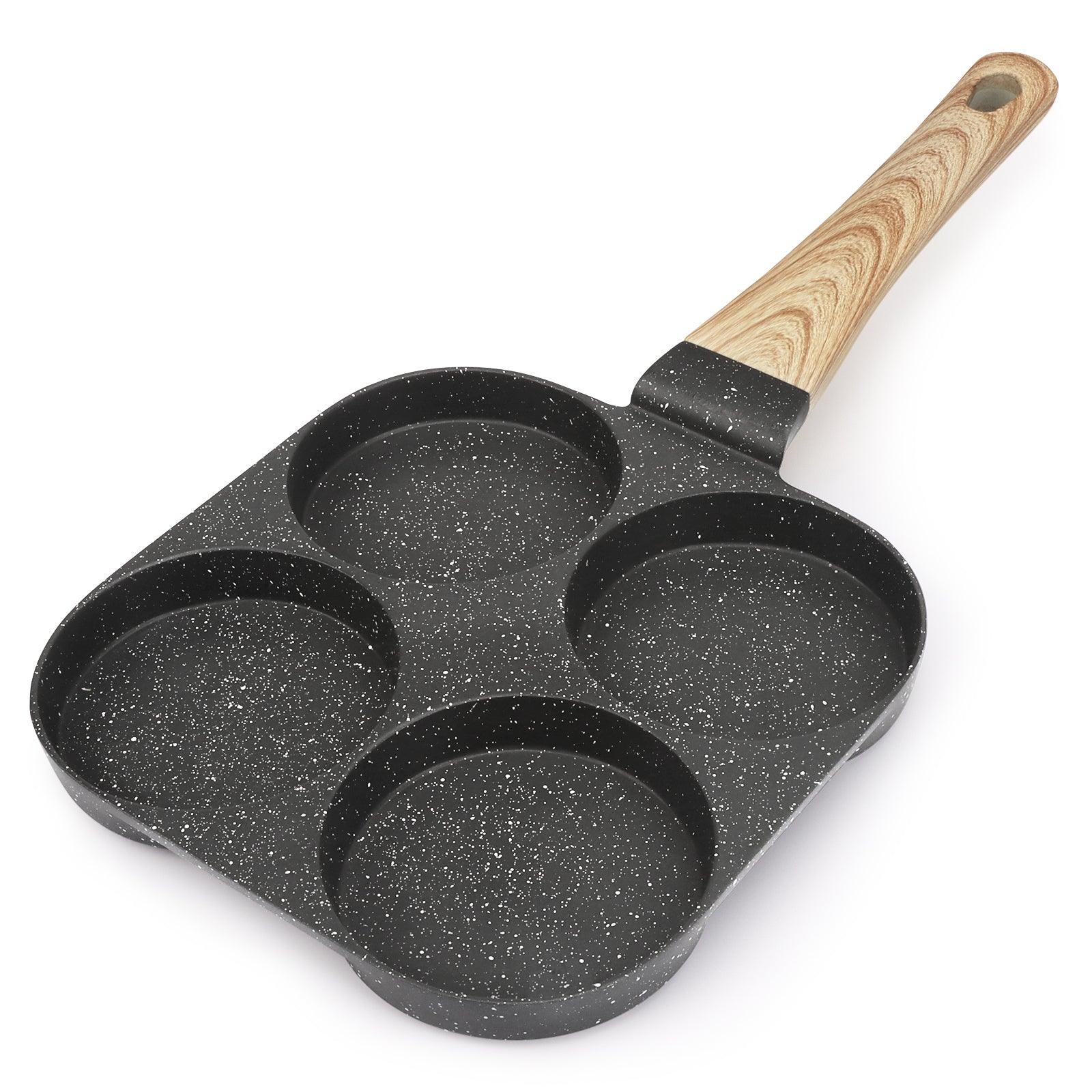 GiPP Egg Pan Omelette Pan, 4-Cup Nonstick Granite Omelette Skillet - Pancake Pan Suitable for Gas Stove & Induction Cookware - GiPP Kitchenware