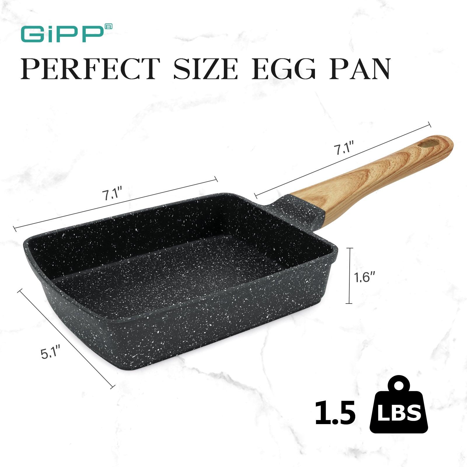 GiPP Japanese Omelette Pan, Tamagoyaki Egg Pan, Nonstick Egg Frying Pan, Rectangle Granite Cookware, PFOS & PFOA Free - GiPP Kitchenware