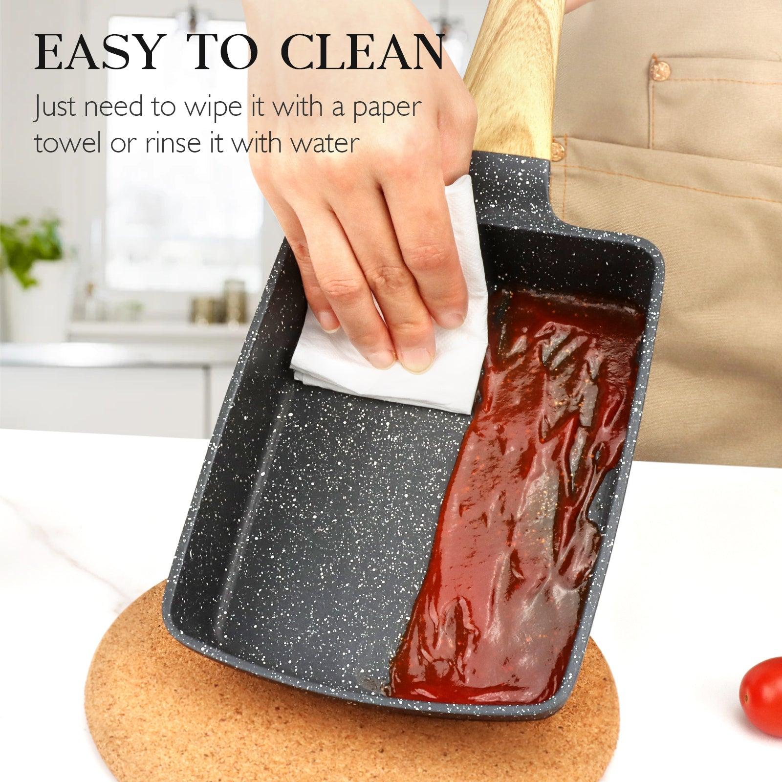 GiPP Japanese Omelette Pan, Tamagoyaki Egg Pan, Nonstick Egg Frying Pan, Rectangle Granite Cookware, PFOS & PFOA Free - GiPP Kitchenware