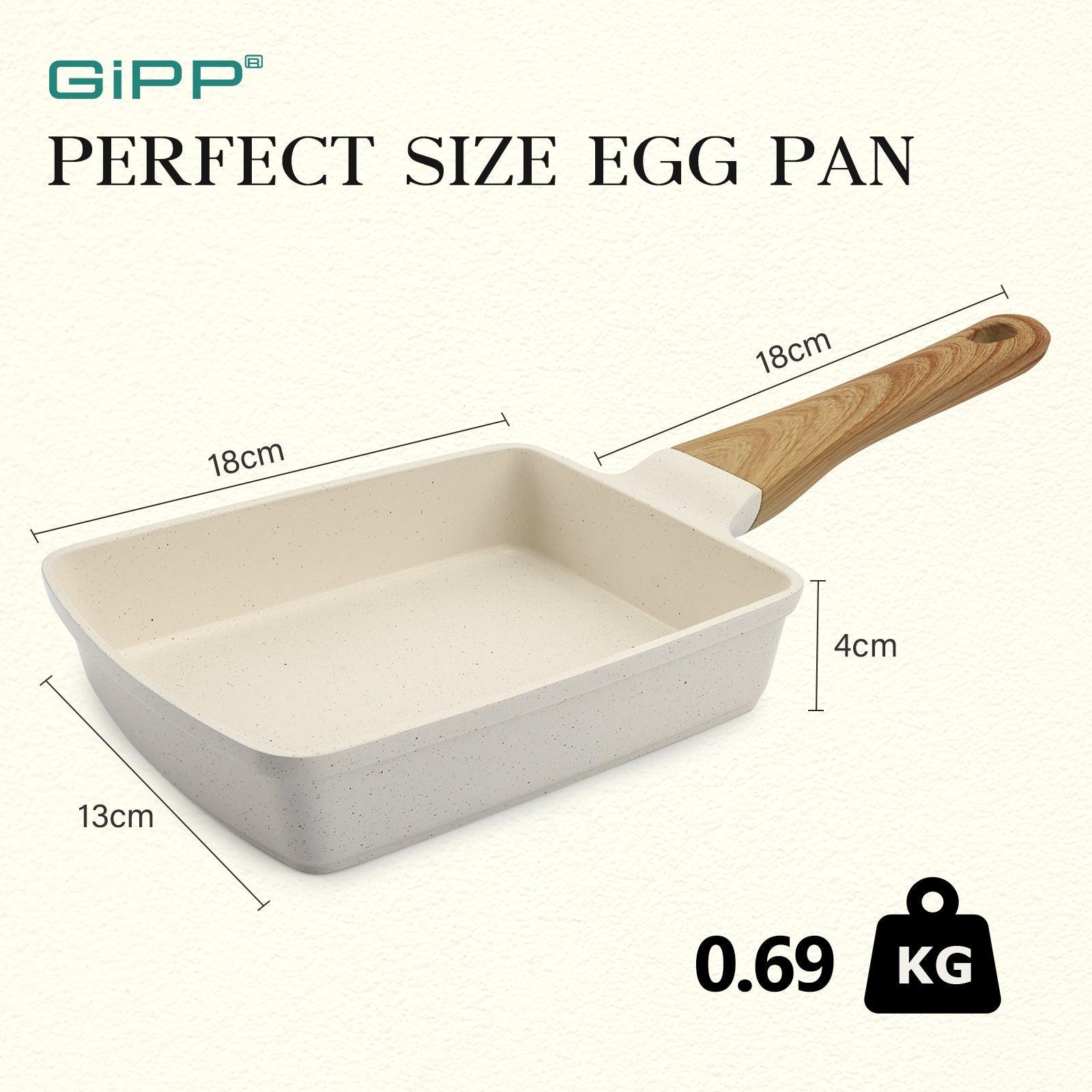 GiPP Japanese Omelette Pan, Tamagoyaki Egg Pan, Nonstick Egg Frying Pan, Rectangle Granite Cookware, PFOS & PFOA Free - GiPP Kitchenware
